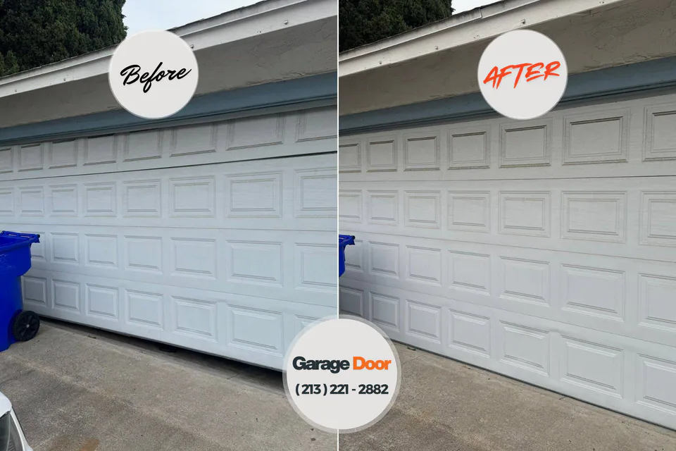 Before and after: garage door repair Town 'n' Country, FL